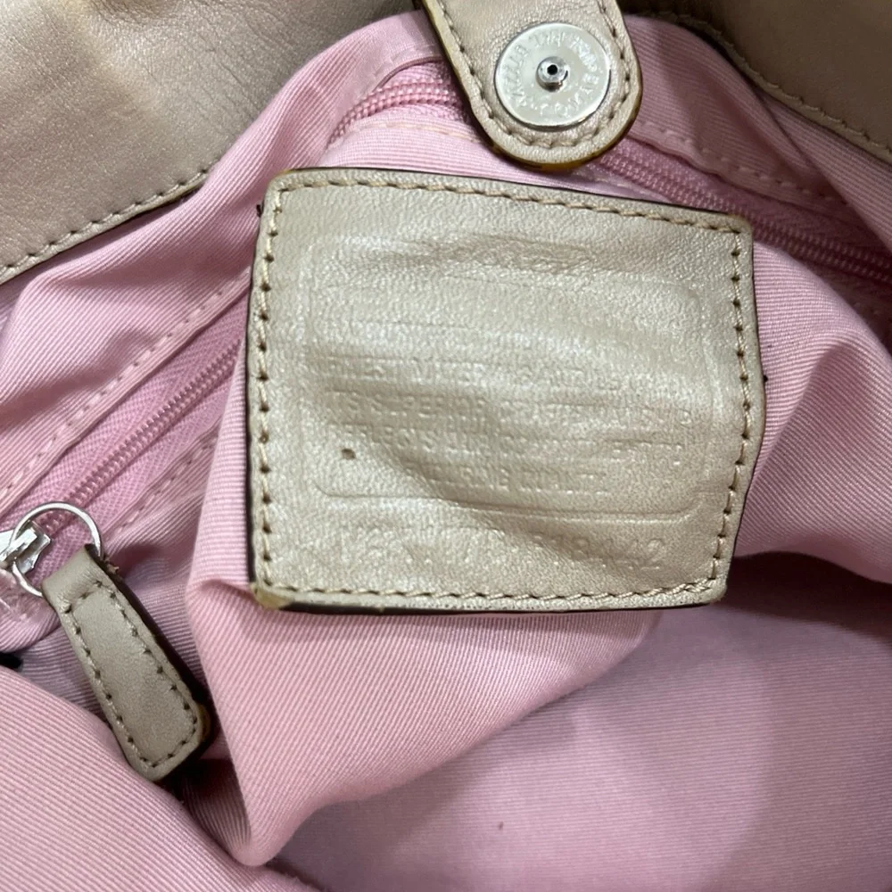 Coach Pink and Brown Circle Pattern Shoulder Bag - Picture 10 of 14